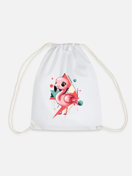 Flamingo Wasservogel Flamenco - Turnbeutel - Weiß