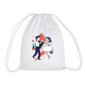 Dance couple foxtrot tango - Drawstring Bag - white - Front