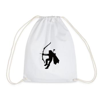 Waldläufer Silhouette, Rollenspieler Silhouette - Turnbeutel - Weiß - Vorne