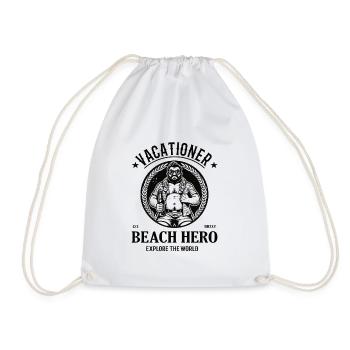 Ulauber and Strand Hero - explore the world - Drawstring Bag - white - Front