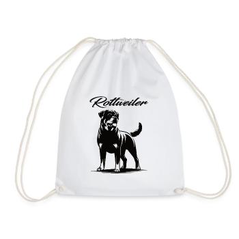 Fier de mon Rottweiler – la force avec le cœur - Sac de sport léger - blanc - Devant