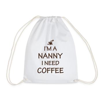 Babysitter Babysitting Nanny Nannies Coffee Lover - Drawstring Bag - white - Front