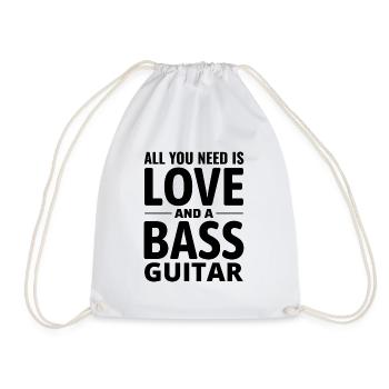 Bass Guitar Player Music Musician Bassist Funny - Drawstring Bag - white - Front