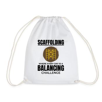 Scaffolder Scaffold Builder Scaffolding Platform - Drawstring Bag - white - Front