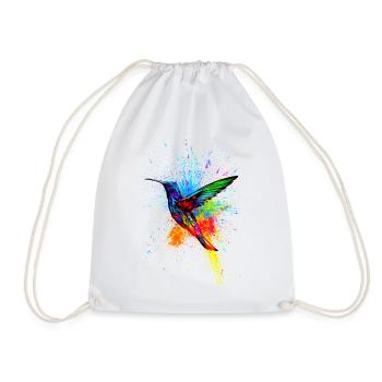 Hummingbird Hummingbird Bird Bird Colors Art - Drawstring Bag - white - Front