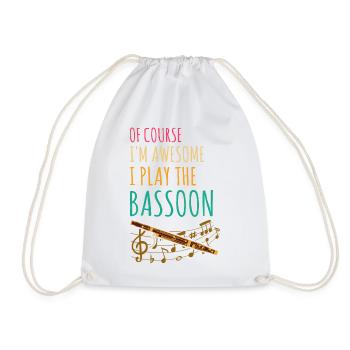 Instrument à vent en bois et instrument à vent basson - Sac de sport léger - blanc - Devant