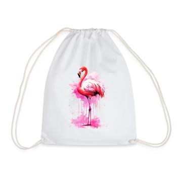 Flamant rose Oiseau Exotique Éclaboussure d’été Rose - Sac de sport léger - blanc - Devant
