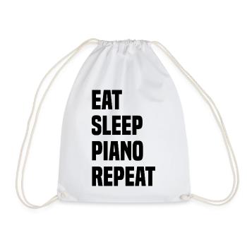 Eat Sleep Piano Repeat - Drawstring Bag - white - Front