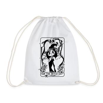 The Witch Funny Gothic Tarot Cards - Drawstring Bag - white - Front