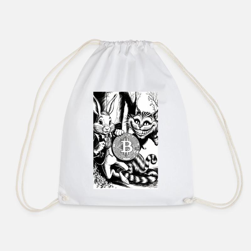 Bitcoin in Wonderland - Drawstring Bag - white