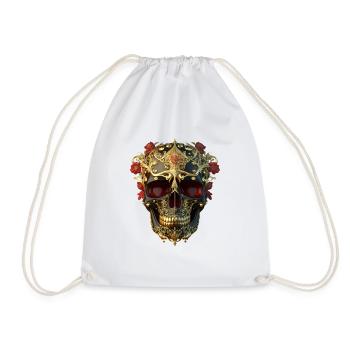 Skull 07 - Drawstring Bag - white - Front