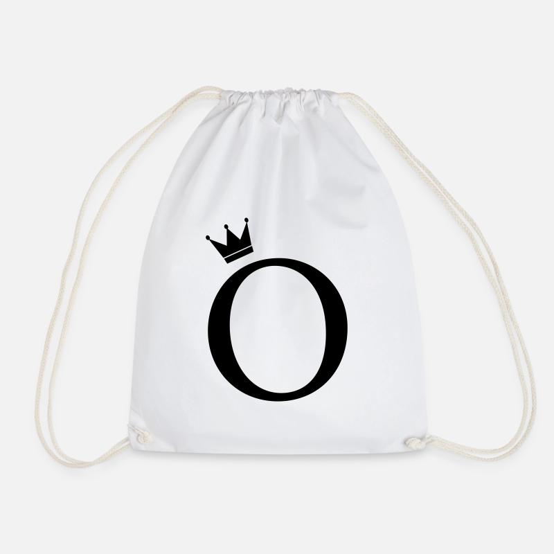 O-Monogramm-Krone - Turnbeutel - Weiß