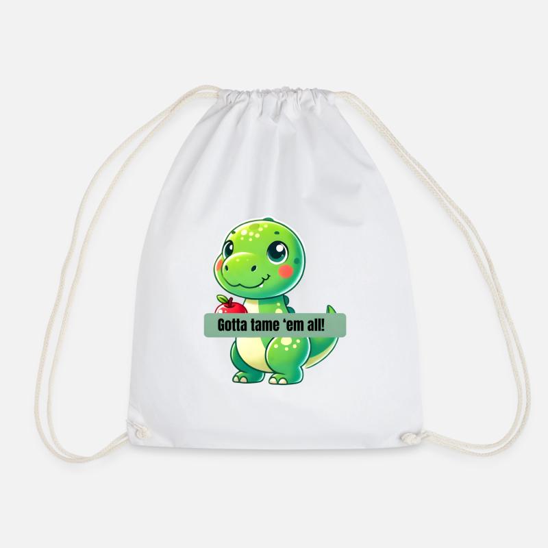 Gotta tame em all! T-Rex - Turnbeutel - Weiß