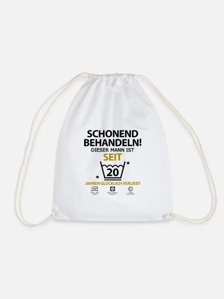 20 jahr Beziehung zusammen Geschenk Mann Freund - Turnbeutel - Weiß