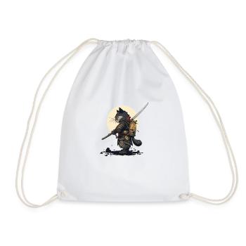 Samurai Katze mit dunkler und geheimnisvoller Aura - Turnbeutel - Weiß - Vorne