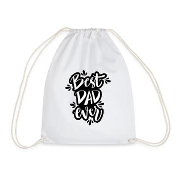 Meilleur papa de tous les temps : typographie de texte en noir et blanc - Sac de sport léger - blanc - Devant