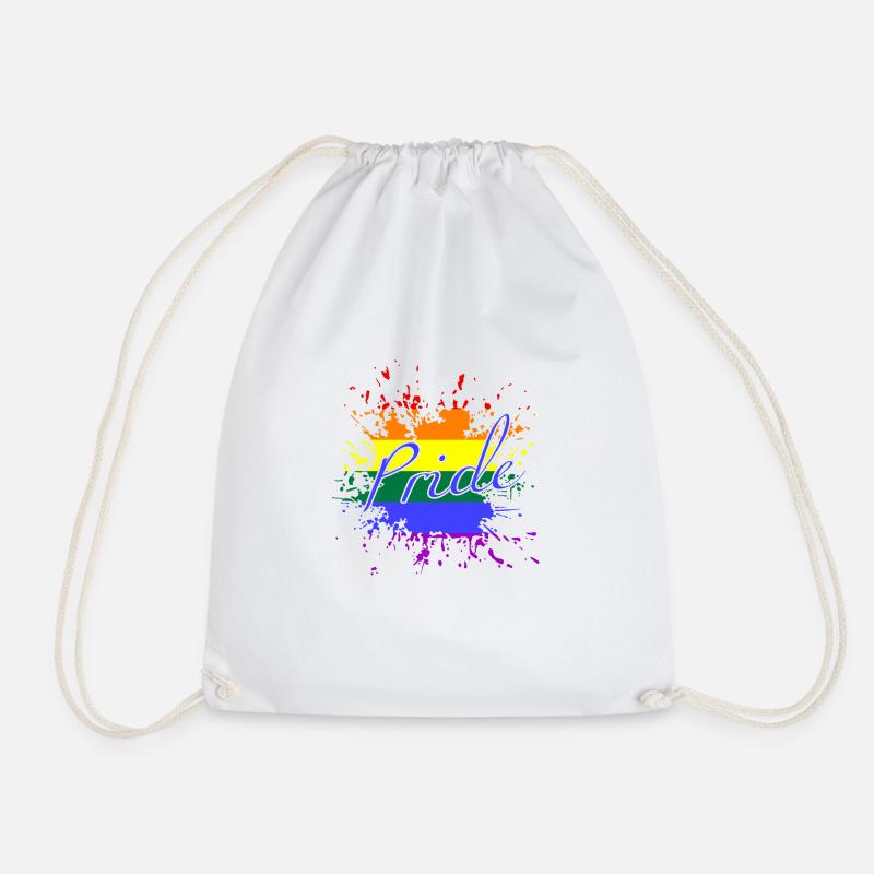 LGBTQ, unisex, Regenbogen - Turnbeutel - Weiß