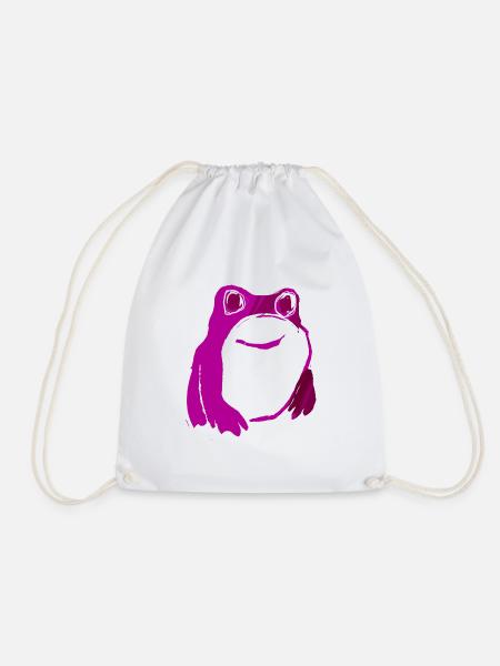 Frosch, pink, illustration, stencil - Turnbeutel - Weiß