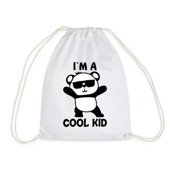 Panda Cool Kid Fresh Sweet Zootier Geschenk - Turnbeutel - Weiß - Vorne