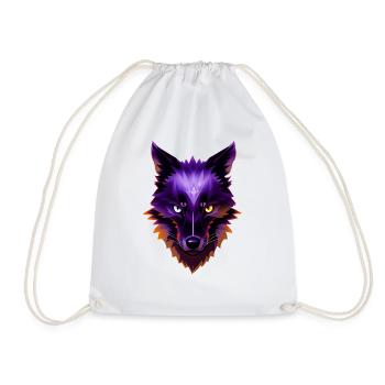 Wolf - Drawstring Bag - white - Front