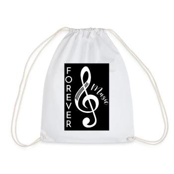 Forever Music Poster - Drawstring Bag - white - Front