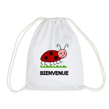COCCINELLE. BIENVENUE. ECOLOGIE. NATURE. INSECTE. - Sac de sport léger - blanc - Devant