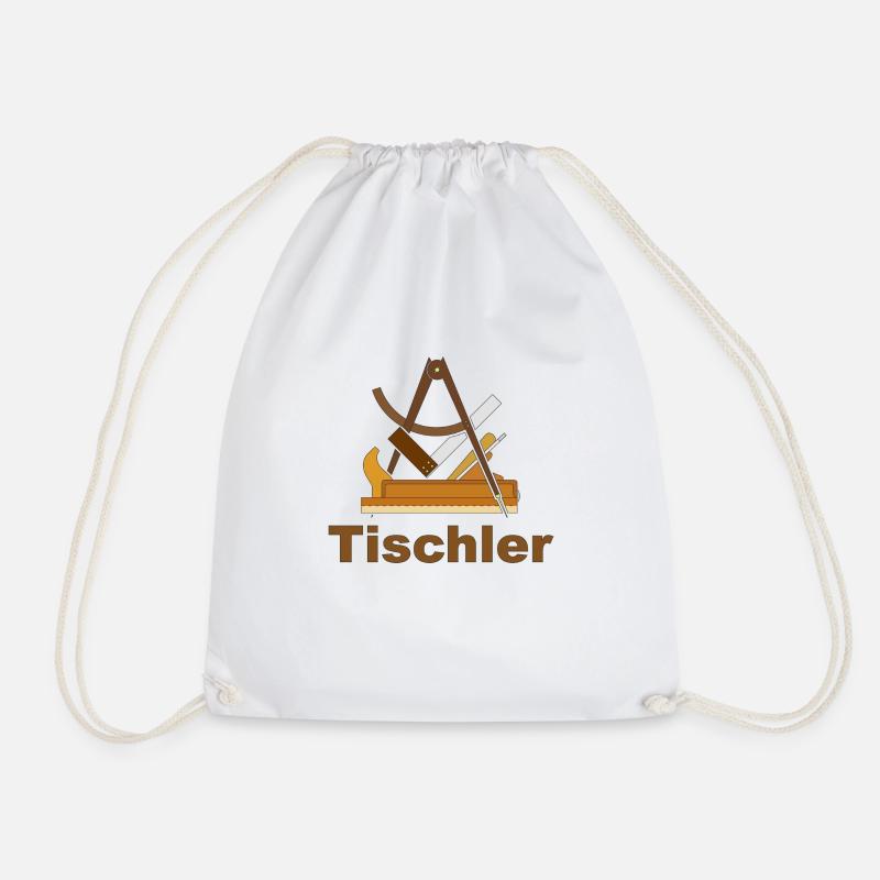 Handwerkszeichen, Tischler, Logo, Wappen - Turnbeutel - Weiß