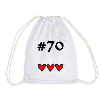 70 YEARS. 70TH ANNIVERSARY. BIRTHDAY 70 YEARS. 70 - Drawstring Bag - white - Front
