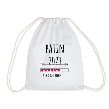 Patin 2023 Patentante Tante Geschenk Taufe - Turnbeutel - Weiß - Vorne