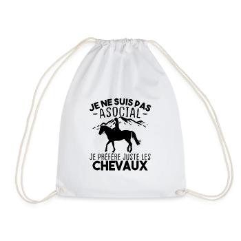 Je préfère juste les chevaux - Sac de sport léger - blanc - Devant