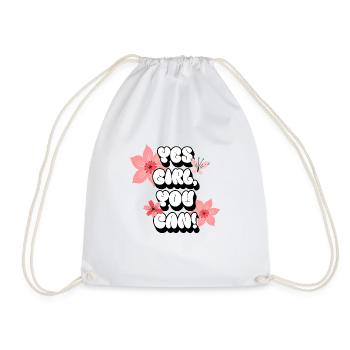 les filles, tu peux ! | Affirmations positives Rosa - Sac de sport léger - blanc - Devant