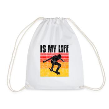 Skate is my life Skateboard Skateboarding Geschenk - Turnbeutel - Weiß - Vorne