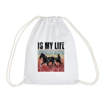 Ma vie est-elle Trabreiter Trabrennen Trabreiten Retro - Sac de sport léger - blanc - Devant