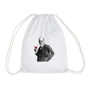 Sigmund Freud avec un verre à vin - Sac de sport léger - blanc - Devant
