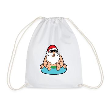 Lustiger Weihnachtsmann Santa Claus Weihnachten - Turnbeutel - Weiß - Vorne