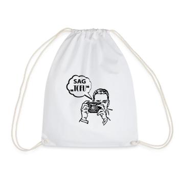 Vegetarian vegan tofu - Drawstring Bag - white - Front