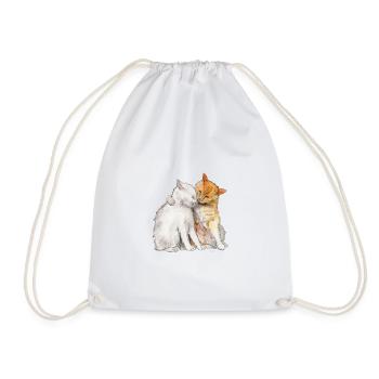 Katzen umarmend - Turnbeutel - Weiß - Vorne