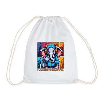 I live being colorful - Drawstring Bag - white - Front
