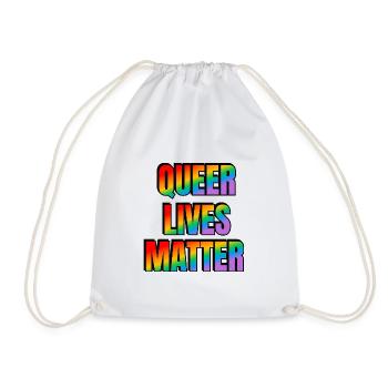 Queer lives matter - Drawstring Bag - white - Front