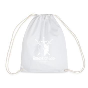 Christian Armor of God Ephesians 6:11 - Drawstring Bag - white - Front