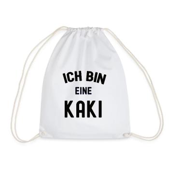 ICH BIN EINE KAKI Karneval Kostüm Kakipflaume Kaki - Turnbeutel - Weiß - Vorne