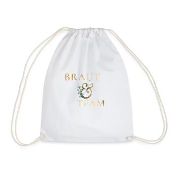 BRAUT & TEAM! Eukalyptus personalisierbar - Turnbeutel - Weiß - Vorne