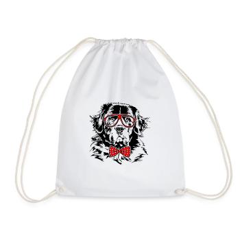 Drôle de lunettes LANDSEER Chien Chien - Sac de sport léger - blanc - Devant