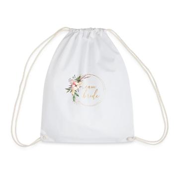 Équipe Bride! Fleurs en cercle Boho personnalisables - Sac de sport léger - blanc - Devant