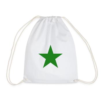 green star green star star - Drawstring Bag - white - Front
