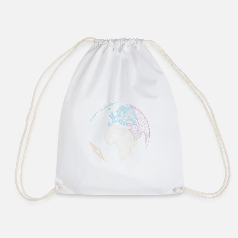 earth - Drawstring Bag - white