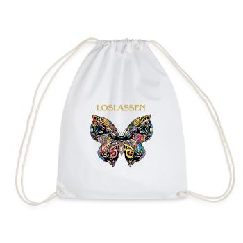 magic butterfly LET GO - Drawstring Bag - white - Front
