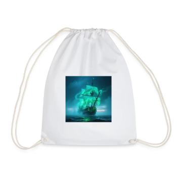 Ghost ship neon green in the fog - Drawstring Bag - white - Front