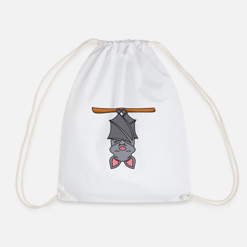 bat - Drawstring Bag - white