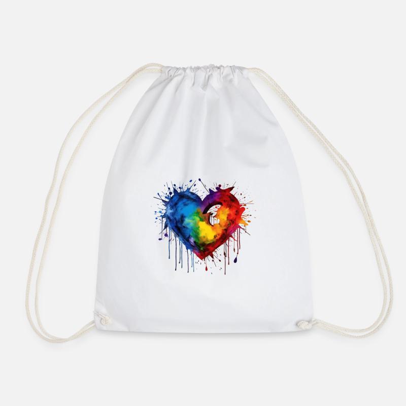 Pride Love Heart - Turnbeutel - Weiß